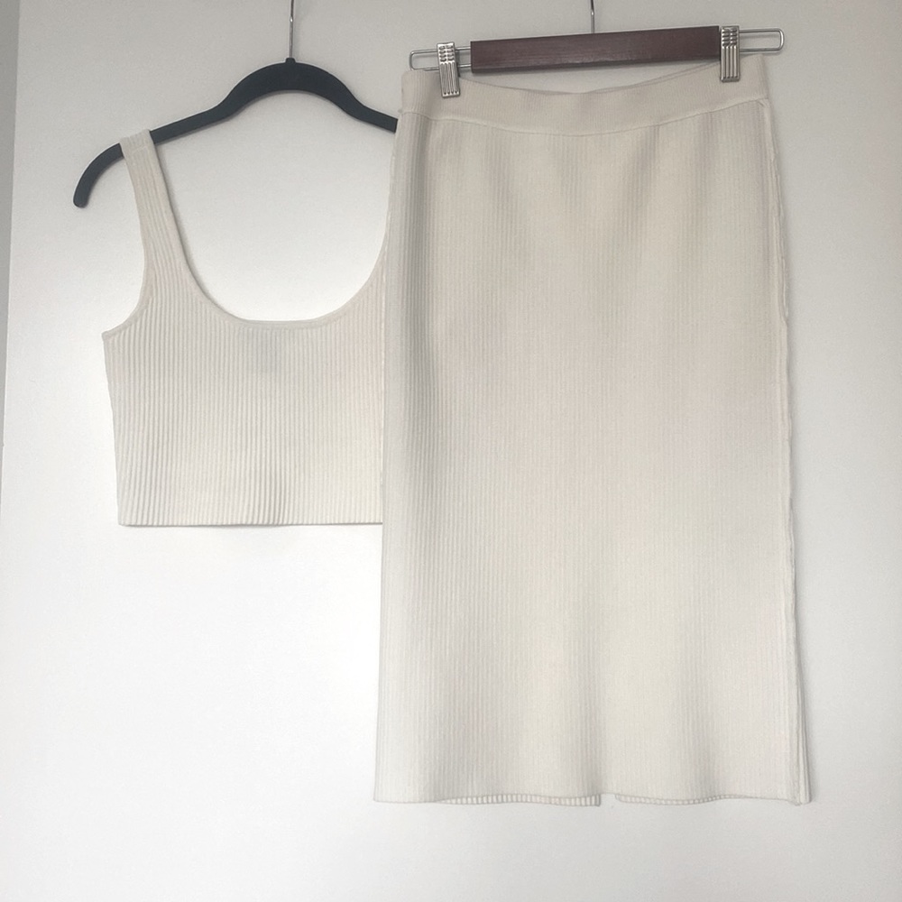 Ribbed Crop Top & Skirt Set